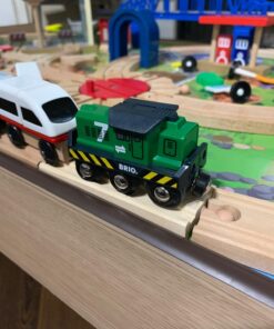 BRIO World 33214 - Freight Battery Engine - 1 Piece Wooden Toy Train Set for Kids Age 3 and Up, Green 25 71mLVXwZYbL