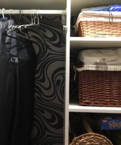 Q QIHANG Modern Abstract Curve 3D Wallpaper Roll Mural Papel De Parede Flocking for Striped Black Brown Color Unpasted Living Room Wall Paper 0.7m x 8.4m=5.88㎡ 49 71mM5rID9uL