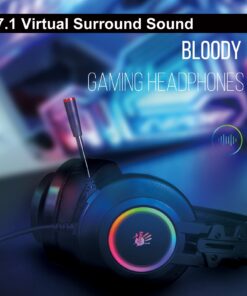 Bloody G528C Wired RGB Gaming Headset, 7.1 Virtual Surround Sound, Noise Cancelling Microphone with Braided USB Cable, On-Ear Volume Control for FPS MMO Games 18 71mMSQlKd1L