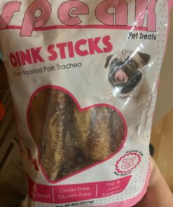 Speak Dog Treats Oink Sticks, Gluten and Grain Free Low Calorie Pork Trachea Chews for Small Breeds, Perfect Alternative for Rawhide, 8 Ounces 18 71mMV2v1D9L