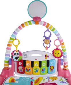 Fisher-Price Baby Gift Set Deluxe Kick & Play Piano Gym & Maracas,Playmat & Musical Toy with Smart Stages Learning Content plus 2 Rattles (Amazon Exclusive) Kick N Play Pink + Maracas 17 71mMcc72FAL