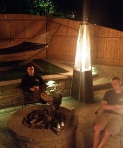 Hiland HLDSO1-WGTHG Pyramid Glass Tube Propane Patio Heater w/Wheels, 40,000 BTU, Hammered Bronze 41 71mMoPDFwAL
