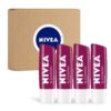 NIVEA Lip Balm, Blackberry Flavored Tinted Lip Balm Stick with Shea Butter and Jojoba Oil, 0.17 Oz, Pack of 4 0.17 Ounce (Pack of 4)
