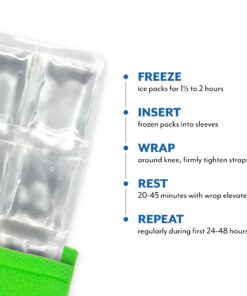 Brownmed - Polar Ice Knee Wrap - Reusable Ice Knee Wrap to Support Knee Injury - Cold Therapy Compression Wrap with Ice Pack - Flexible Leg & Knee Cold Pack Wrap - Standard Standard (Pack of 1) 16 71mNHI7rbXL