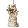 Jim Shore for Enesco 4050011 Heartwood Creek Woodland Santa Ornament, 4.75" , White,Christmas