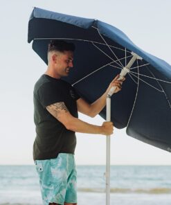 ONIVA - a Picnic Time Brand Outdoor Canopy Sunshade Beach Umbrella 5.5' - Small Patio Umbrella - Beach Chair Umbrella, (Navy Blue),822-00-138-000-0 Navy Blue 25 71mNkitVRyL