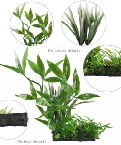 Alternative view of CNZ Aquarium Decor Fish Tank Decoration Ornament Artificial Plastic Plant Green 13" Tall