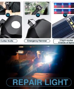 Delxo Patriot Flashlight, Handheld Solar Powered Tactical Flashlights Cell Phone Charger, USB Rechargeable Waterproof Car LED Flash Light with 2400mAh Battery, Multi Function for Emergency 1 PC 19 71mOetCYfsL