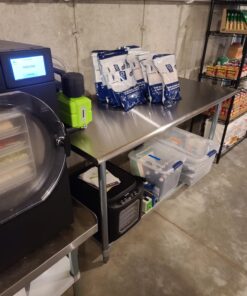 ROCKPOINT Stainless Steel Table for Prep & Work with Backsplash 60x24 Inches, NSF Metal Commercial Kitchen Table with Adjustable Under Shelf and Table Foot for Restaurant, Home and Hotel 60x24inch 43 71mPAmCcIuL