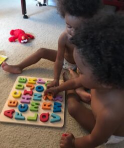 Hape Wooden Alphabet Puzzle| Wooden ABC Letters Colorful Educational Learning Puzzle Toy Board for Toddlers 37 71mPaAq9ubL