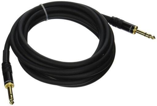 Monoprice 1/4-Inch TRS Male to Male Cable - 10 Feet - Black, 16AWG, Gold Plated - Premier Series 10ft