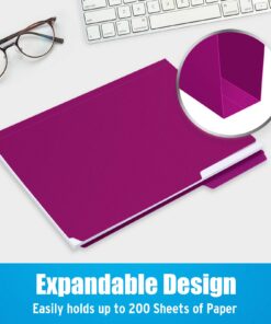 36 Pack Plastic File Folders Colored with Sticky Labels, Sooez Heavy Duty Letter Size Colored File Folders with Erasable 1/3-Cut Tab, Stronger Than Manila File Folder, Perfect for File Organization 36 13 71mQNqCTeL