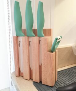 Ceramic Knife Set with Block - Chef Knife, Utility Knife, Paring Knife Rust Proof Sharp Turquoise Kitchen Knife Set with Wood Block and Fruit Peeler 51 71mQPQmOZWL 1