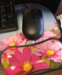 Fellowes Photo Gel Mouse Pad and Wrist Rest with Microban Protection, Pink Flowers (9179001) Blue/Pink 14 71mQcbpbrLL