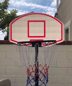 Best Choice Products Kids Height-Adjustable Basketball Hoop, Portable Backboard System w/ 2 Wheels, Fillable Base, Weather-Resistant, Nylon Net, Adjusts from 70.5in to 82.3in - White 44 71mRDrrNP L