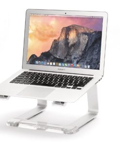 Griffin Elevator Laptop Stand - Ergonomic Computer Riser & Laptop Mount Made of Sturdy Brushed Aluminum - Supports Posture & Elevates Workspace with a Minimal Design, Classic Clear (2.5 Oz) Silver 8 71mRrjSBctL 1
