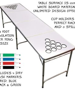 GoPong 8 Foot Portable Beer Pong / Tailgate Tables (Black, Football, American Flag, or Custom Dry Erase) 8-Feet 21 71mRs4v0bfL