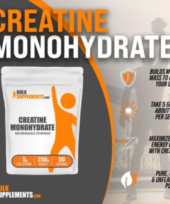 BULKSUPPLEMENTS.COM Creatine Monohydrate Powder - Micronized Creatine Monohydrate, Creatine Supplement, Creatine Powder - 5g (5000mg) per Serving, Unflavored & Gluten Free, 250g (8.8 oz) 50 Servings (Pack of 1) 19 71mS Vjq3ZL