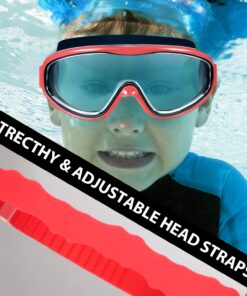 2 Pack Kids Swim Goggles, Swimming Glasses for Children from 3 to 15 Years Old Blue/White & Red/Black 11 71mS cQnNSL