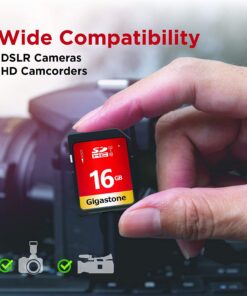 Gigastone 16GB 2-Pack SD Card UHS-I U1 Class 10 SDHC Memory Card High-Speed Full HD Video Canon Nikon Sony Pentax Kodak Olympus Panasonic Digital Camera, with 2 Mini Cases SD 16GB U1 2-Pack 9 71mS6cS1xoL