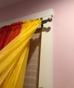 Maytex Window Curtain Rod, Easy Install Twist and Shout Telescoping Tension Rod, Adjustable 28" to 48", No Tools Needed, with Decorative Round Finials, Brushed Nickel 28 to 48 in. Decorative Rod 27 71mSj3Vc0BL