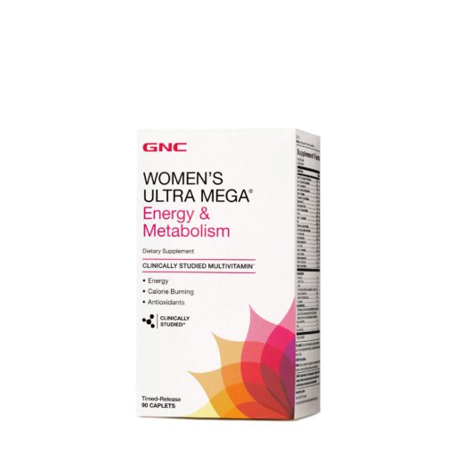 GNC Womens Ultra Mega Energy and Metabolism Multivitamin for Women, 90 Count, for Increased Energy, Metablism, and Calorie Burning 90 Count (Pack of 1)