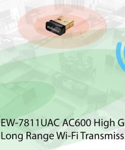 Edimax Wi-Fi 5 802.11ac AC600 High Gain Dual-Band (2.4GHz/5GHz) Adapter w/ Adjustable +4/6dBi Antenna, Wireless USB Adapter, Win 11 Plug-n-Play, Mac OS 10.15, Linux, USB Cradle, EW-7811UAC 12 71mUOUYgkDL