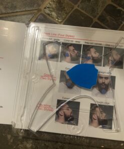 Aberlite ClearShaper - Beard Shaper Kit w/Barber Pencils - Premium Shaping Tool - 100% Clear | Many Styles - The Ultimate Beard/Hair Lineup (US Patent) - Beard Stencil Guide Template Outliner Blue 33 71mV4JJxQDL