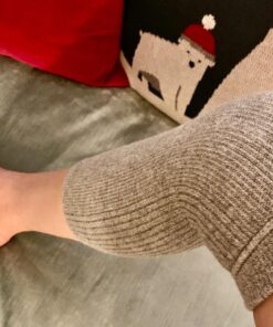 SENIOR ICARE Knee Warmers, Elastic Cotton Knee Sleeves - For Women, Men, Circulation Improvement and Joint Pain Relief for Arthritis Knees, Knitted Binchotan Charcoal Yarn, One Pair, Made in Japan 28 71mVLvTvbL