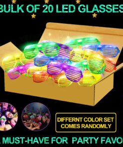 20 Pack LED Glasses New Years Eve Christmas Party Supplies, 6 Colors Light Up Glasses Shutter Shades Glow Sticks Glasses Led Party Sunglasses Kids/Adults Glow In Dark Party Favors Neon Carnival Party 20 Pack Led Glasses 17 71mVvOh9rDL