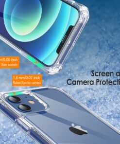 JETech Case for iPhone 12/12 Pro 6.1-Inch with 2-Pack Tempered Glass Screen Protector, 360 Full Body Shockproof Bumper Phone Cover Protective Clear Back (Clear) 12 71mWGGQYC0L