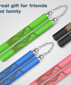 MARCOLO Upgraded Foam Nunchucks for Adults and Kids, Safe and Durable Nunchaku with Ball-Bearing Chain Connector for Professionals and Beginners Black & Black 2 9 71mWM5p9YoL