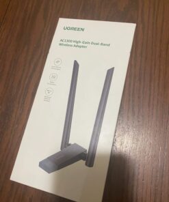 UGREEN USB WiFi Adapter, WiFi Adapter with AC1300 5dBi High Gain Dual Antennas, 5G/2.4G Dual Band, 164ft Wide Range, USB 3.0 WiFi Adapter for Desktop PC Laptop, Support Windows 11/10/8.1/8/7 67 71mWiuZdm4L