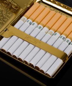 Pure Copper Embossed Arabesque Metal Cigarette Case Cardcase for 100's Cigarettes (Gold) Gold 14 71mWqdMDFhL