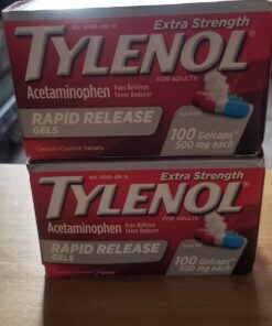 Tylenol Extra Strength Acetaminophen Rapid Release Gels, Pain Reliever & Fever Reducer, 100 ct Unflavored 100 Count (Pack of 1) 50 71mXha3j KL
