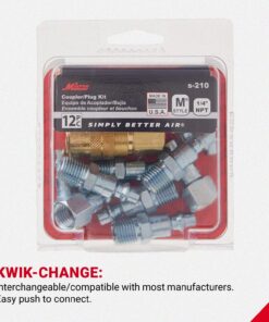 Milton (S-210) 1/4" NPT M-Style Coupler and Plug Kit, (12-Piece) 20 71mY3PInuGL