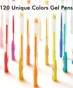 Shuttle Art 120 Unique Colors (No Duplicates) Gel Pens Gel Pen Set for Adult Coloring Books Art Markers 30 71mYQi5pjL