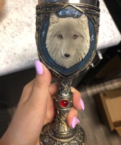 EZESO Stainless Steel Wolf Goblet, EZESO Resin 3D Wine Chalice Goblet Cup(Wolf Goblet) 20 71mYwFKZclL