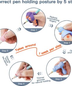 Alternative view of ZZWS Pencil Grips Toddlers Pencil Grippers 5 Stage Progressive Pencil Grips for Kids Handwriting Finger Pen Grippers Writing Posture Correction Tools for Home Preschool Classroom (5Pcs) 02-5pcs 5 stage pencil grips