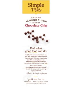 Simple Mills Almond Flour Crunchy Cookies, Chocolate Chip - Gluten Free, Vegan, Healthy Snacks, Made with Organic Coconut Oil, 5.5 oz (Pack of 3) 5.5 Ounce (Pack of 3) 20 71mZnQHbOYL