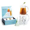 Tea Forte Tea Over Ice Steeping Tea Pitcher Set and Iced Tea Infuser Sampler Box with 5 Different Tea Blends 14 71mZpLghXtL