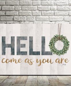Marla Rae "HELLO, Come As You Are" Wooden Wall Art - Blessed Signs for Home Decor, Best Cursive Wood Art for Home, Office, Schools, Foyer, Entryway, Living Room, Party Decoration Hello Sign (18"x12") 7 71mZxDkCaNL