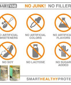 Smart138 Pure Egg White Protein Powder, No Junk No FIllers - Non-GMO, Gluten-Free, Soy-Free, Dairy-Free, Keto (Low Carb), Paleo, Made in USA, (1000g / 2.2lbs, Unflavored) 2.2 Pound (Pack of 1) 8 71ma6tRSrNL