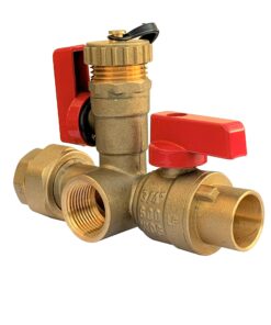 Libra Supply 3/4 inch Sweat Tankless Water Heater Isolation Valve Kit with Pressure Relief Valve, FNPT x Sweat, 3/4'' Service Valve Kit for Rheem, Rinnai, Ecosmart Navien Noritz Takagi Bosch Sweat x FNPT 13 71mbTmUD3KL