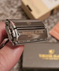 VIKINGS BLADE The Chieftain Safety Razor + 5 Swedish Platinum Super Blades + Carry Case Chromium Silver 35 71mcW37CqXL