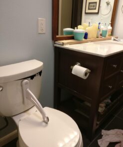 (2) Sticker Connection | Toilet Monster Bathroom Decal | Sticker Funny Kids Vinyl Decal Potty Training Halloween | 2"x12" (Black) 36 71mcme3Uf7L