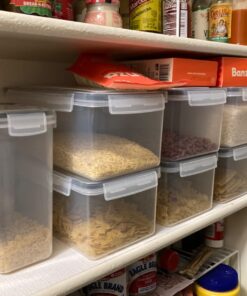 ME.FAN 6 Set 3.2L Food Storage Containers, Spaghetti Containers Airtight Horizontal Storage/Pasta Containers Kitchen Pantry Organization Canisters with 24 labels & Pen - Black Black-6 X 3.2L 44 71mfEXQcOQL 1