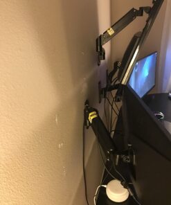 HUANUO Monitor Wall Mount Bracket, Articulating Adjustable Gas Spring Single Arm Stand with VESA Extension Kit for 17 to 32 Inch LCD Computer Screens - VESA 75x75,100x100 41 71mfi9Lc7wL