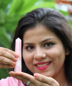 Jet Genuine Rose Quartz Obelisk Tower Booklet Jet International Crystal Therapy Jumbo Facet Aura Rock Crystal Natural 14 71mfz M6RrL