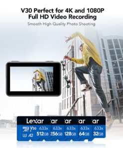 Lexar High-Performance 633x 64GB microSDXC UHS-I Card w/ SD Adapter, C10, U3, V30, A1, Full-HD & 4K Video, Up To 100MB/s Read, for Smartphones, Tablets, and Action Cameras (LSDMI64GBBNL633A) Single 20 71mfzGKJoKS